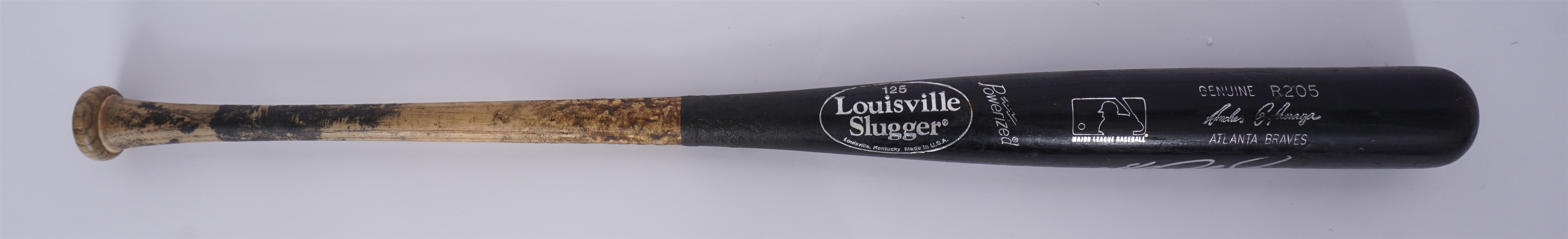 Andres Galarraga Game Used & Autographed Atlanta Braves Louisville Slugger Two-Tone Bat