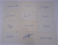 Lot of 12 Autographed Baseball 3x5 Index Cards w/ Eddie Mathews Beckett