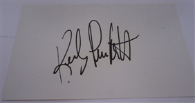 Kirby Puckett Autographed 3x5 Cut Card Beckett LOA