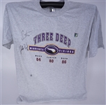Cris Carter & Jake Reed Autographed Minnesota Vikings Three Deep T-Shirt Beckett