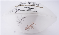 Steve Young, Michael Irvin, Anquan Boldin, & Alex Smith Autographed Football JSA