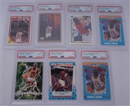  Michael Jordan - Lot of 7 PSA Graded & 16 Raw Cards (PSA 7, PSA 8, & PSA 9)