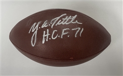 Y.A. Tittle Autographed NFL Football Beckett