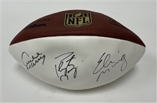 Peyton Manning, Eli Manning, & Archie Manning Autographed NFL Football JSA