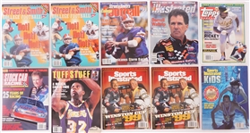 Collection of Vintage Sports Magazines w/ Basketball, Baseball, Football, Car Racing