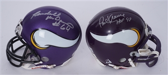 Lot of 2 Randall McDaniel & Paul Krause Autographed Minnesota Vikings Mini Helmets Beckett