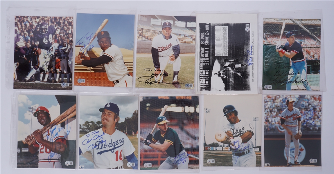 Lot of 10 Autographed & Inscribed 8x10 NFL & MLB Photos Beckett