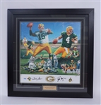 Bart Starr & Brett Favre Autographed Framed Green Bay Packers 22x24 Photo LE #7/300 TriStar