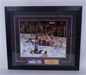 1980 USA Hockey Miracle Team Signed & Inscribed Framed 16x20 Photo LE #7/80 Beckett