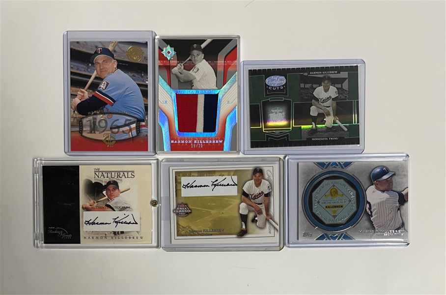 Lot of 6 Harmon Killebrew Cards - Autographs, Jersey, Medal, LE Cards