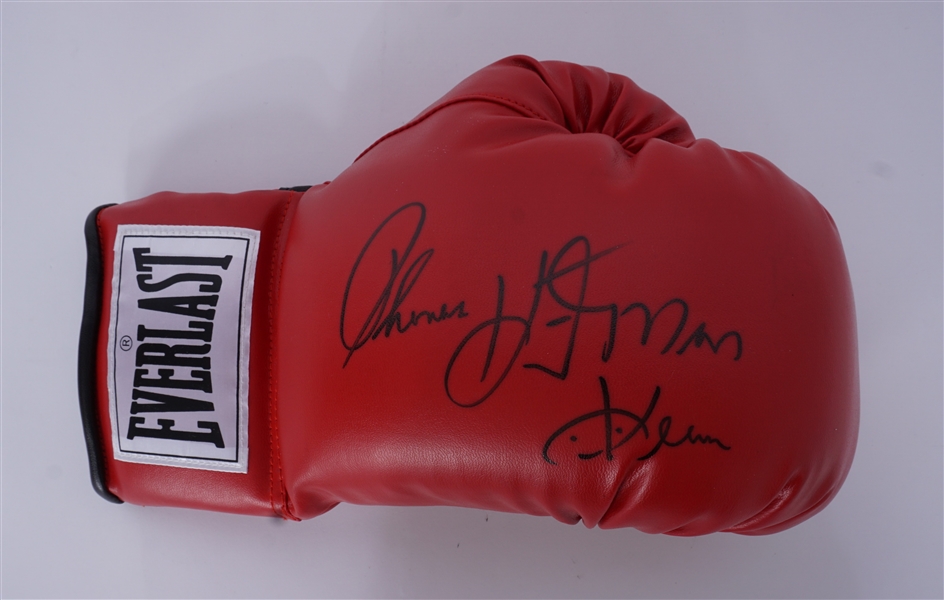 Thomas "Hitman" Hearns Autographed Boxing Glove Beckett