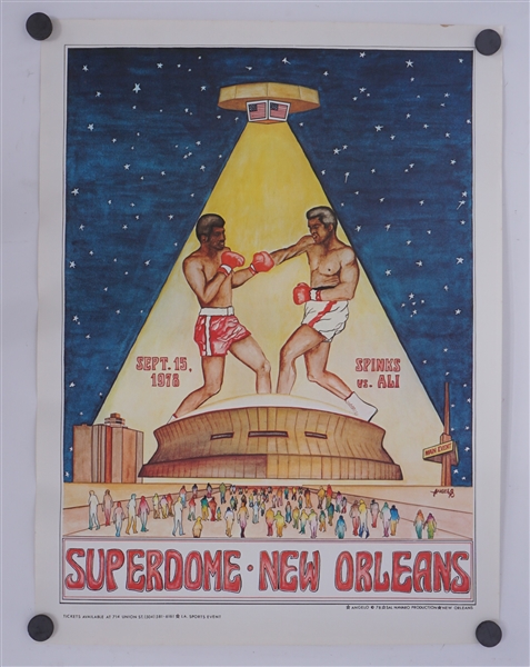 Rare 1978 Muhammad Ali vs. Leon Spinks II On-Site Poster