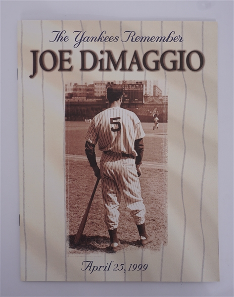 George Steinbrenner Signed Joe DiMaggio Day Program