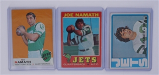 Lot of 3 Topps Joe Namath Cards