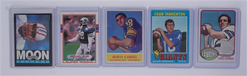 Lot of 5 Football Cards w/ Moon & Irvin Rookies