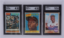 Lot of 3 Topps Hank Aaron Graded Cards 