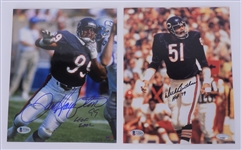Lot of 2 Dick Butkus & Dan Hampton Autographed & Inscribed Chicago Bears 8x10 Photos Beckett & TriStar