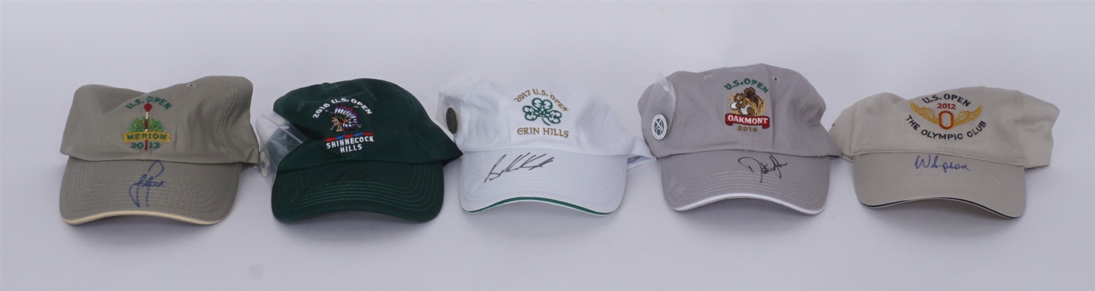 Lot of 5 Autographed Golf Hats w/ Justin Rose & Dustin Johnson Beckett