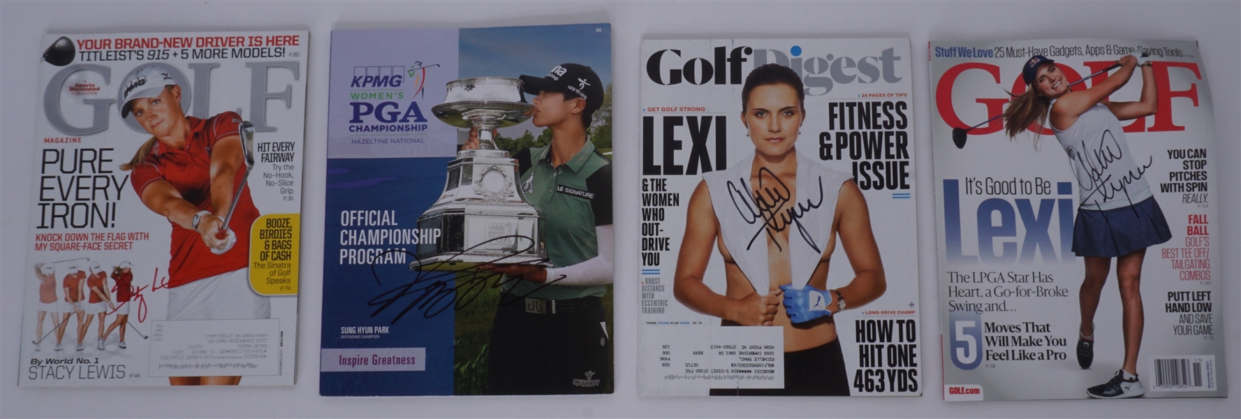 Lot of 4 Female Autographed Golf Magazines Beckett