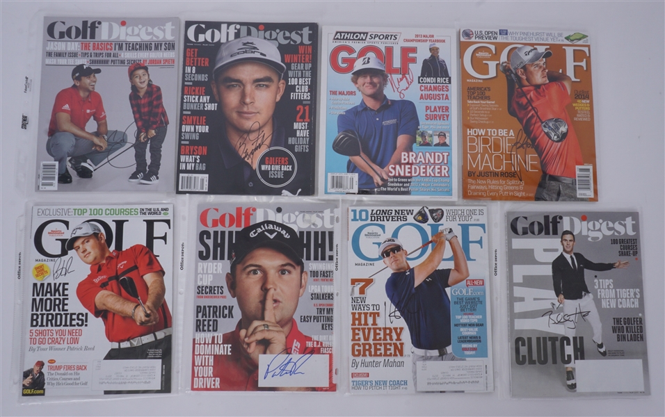 Lot of 11 Autographed Golf Magazines w/ McIlroy & Rose Beckett