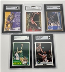 Lot of 5 Graded Basketball Rookie Cards w/ LeBron & Kobe