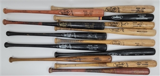 Lot of 13 1980s-1990s Minnesota Twins Game Used Bats w/ Denny Hocking