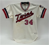 Kirby Puckett 1985 Minnesota Twins Game Used & Autographed Jersey w/ JSA LOA & Sports Investors Authentication LOA