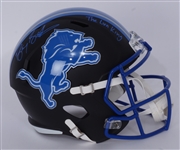 Barry Sanders Autographed & Inscribed Detroit Lions Full Size Helmet 