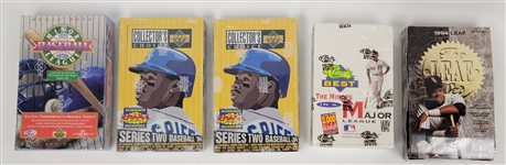 Lot of 5 Baseball Card Boxes w/ 4 Sealed