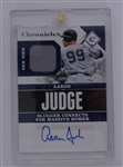 Aaron Judge Autographed 2017 Panini Chronicles Patch Card LE #95/99