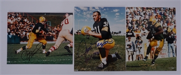 Lot of 3 Green Bay Packers Autographed 8x10 Photos w/ Paul Hornung Beckett