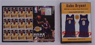 Kobe Bryant Jersey Swatch & Stamp Sheet