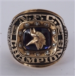 Chuck Foreman 1974 Minnesota Vikings NFC Championship 10K Gold & Diamond Ring