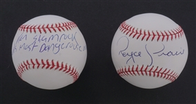 Lot of 2 Ken Shamrock & Royce Gracie Ultimate Fighter Autographed Baseballs