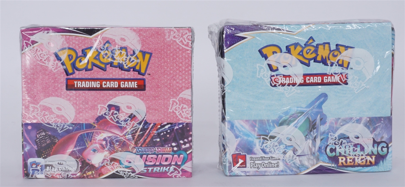Lot of 2 Pokemon Chilling Reign & Fusion Strike Sealed Booster Boxes