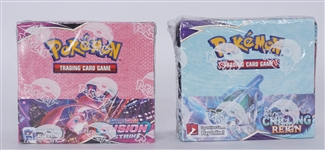 Lot of 2 Pokemon Chilling Reign & Fusion Strike Sealed Booster Boxes
