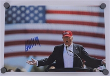 Donald Trump Autographed Rally 12 x 18" Photo PSA/DNA