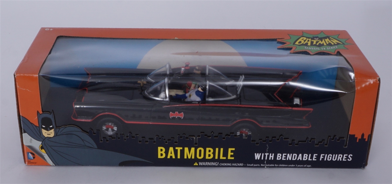 Batmobile From Batman Classic TV Series w/ Batman & Robin Bendable Figures
