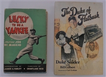 Lot of 2 Joe DiMaggio & Duke Snider Autographed Books Beckett