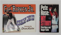 Lot of 2 Pete Rose & Cal Ripken Jr. Books *Rose Autograph*