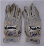 Chuck Knoblauch Minnesota Twins Game Used & Autographed Batting Gloves