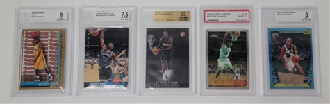 Lot of 5 Graded Basketball Rookie Cards w/ Chris Paul & Shaq