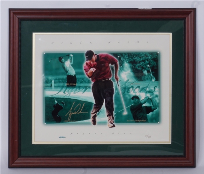 Tiger Woods Autographed & Framed Masters Slam Collage LE #130/500 UDA