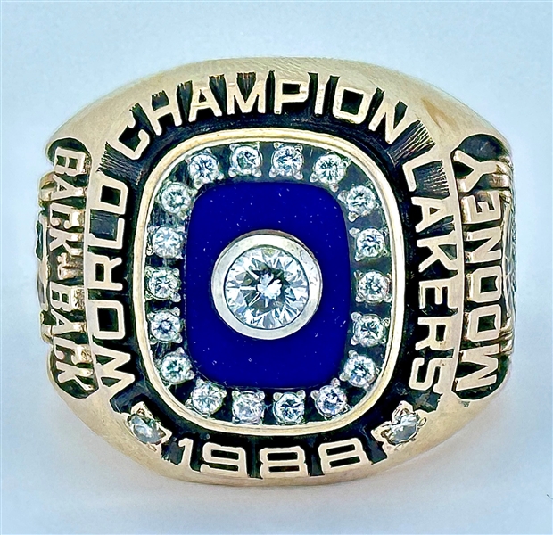 1988 Los Angeles Lakers “Back-to-Back” NBA World Champions 14K Gold & Diamond Ring