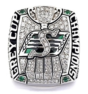 2013 Saskatchewan Roughriders “Grey Cup” CFL Champions 10K White Gold Player’s Ring