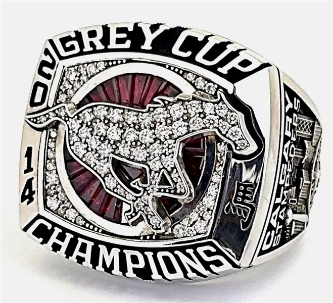2014 Calgary Stampeders “Grey Cup” CFL Champions 10K White Gold & Diamond Player’s Ring