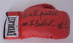 Mike Tyson Autographed & Inscribed Everlast Boxing Glove w/ Plastic Display Case JSA