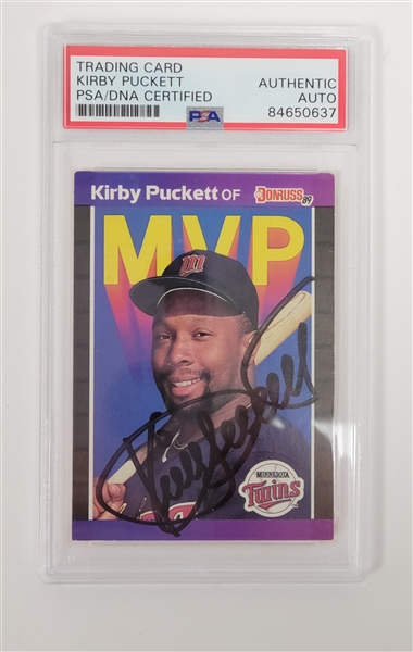 Kirby Puckett Autographed 1989 Donruss #BC-1 Card PSA/DNA