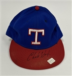 Charlie Hough 1980s Texas Rangers Game Used & Autographed Hat