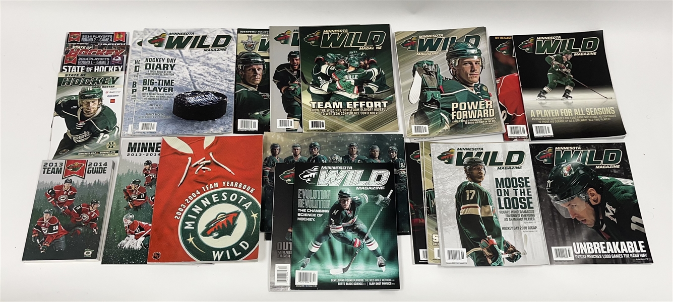 Collection of Minnesota Wild Programs & Media Guides